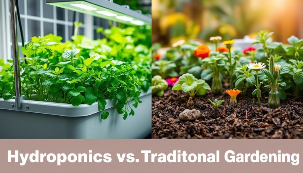 hydroponic farming vs traditional gardening comparison