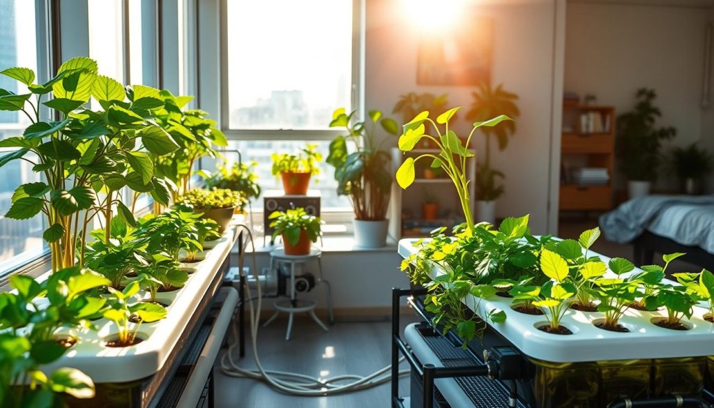 indoor hydroponic balcony garden setup
