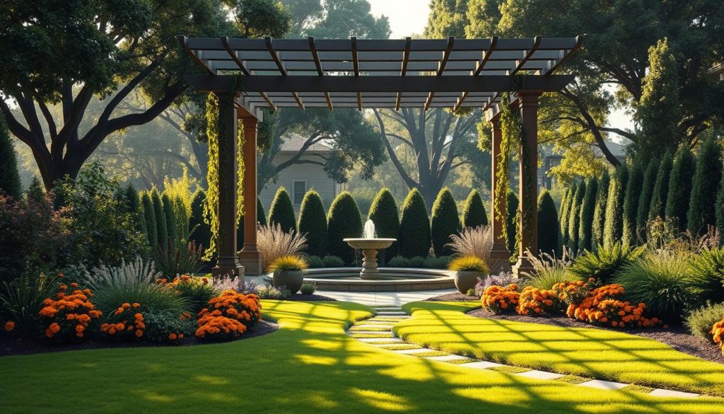 landscaping ideas for backyard pergolas